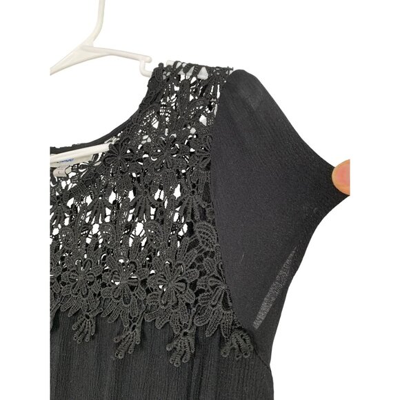 Lacy Black Cap Sleeve Mini Tunic Dress By Baileyblue Size L Junior RY10375 EUC - Picture 6 of 11